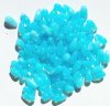 100 5x10mm Milky Aqua Opal Drop Beads